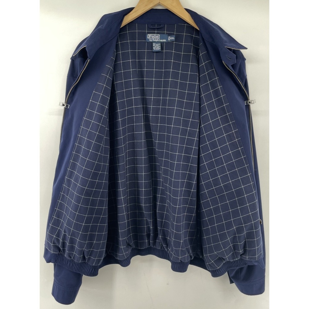 Vintage Polo Ralph Lauren Men's XXL Harrington Bomber Jacket Navy Blue Full Zip - Picture 2 of 15